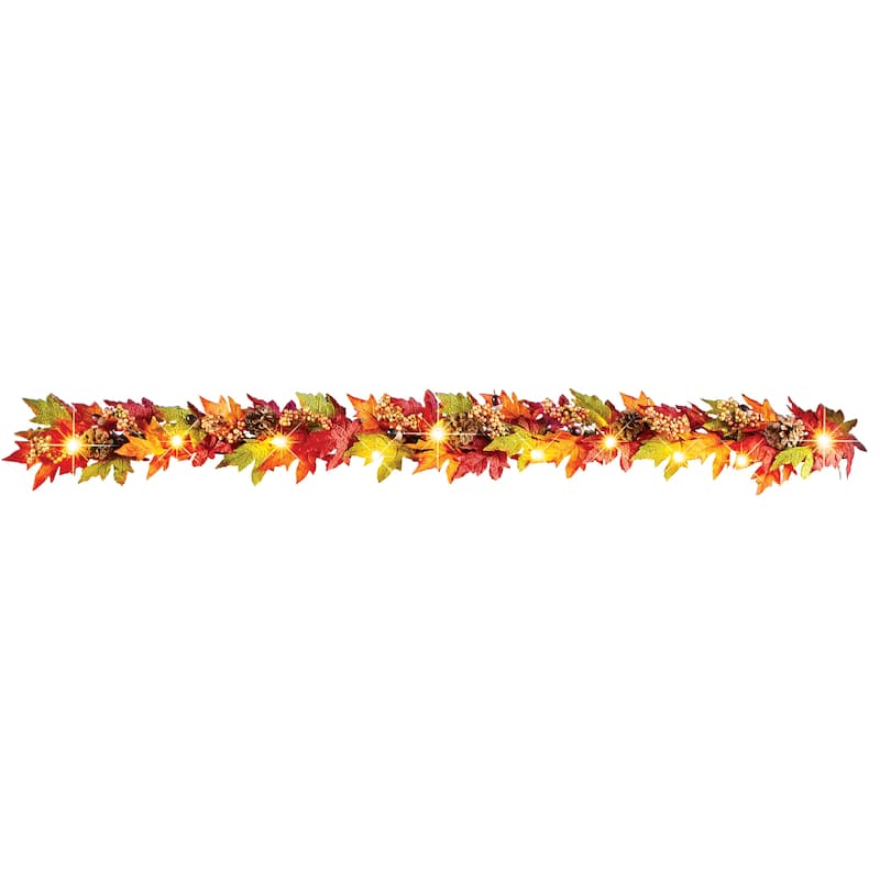 5-Foot Long Solar Powered Autumn Leaves Garland - 60 x 6 x 9