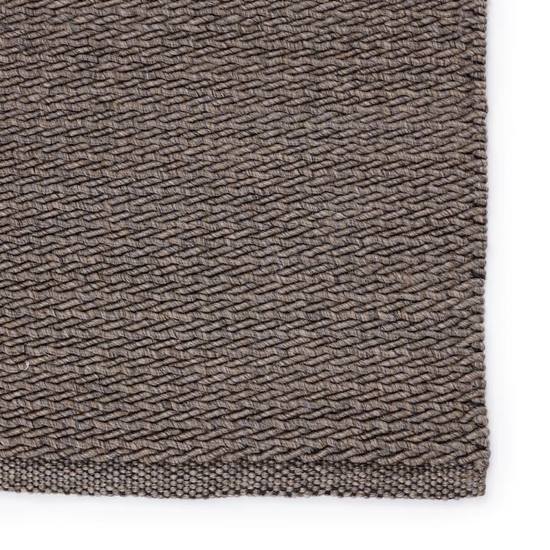 Barlow Indoor/ Outdoor Solid Brown/ Gray Area Rug