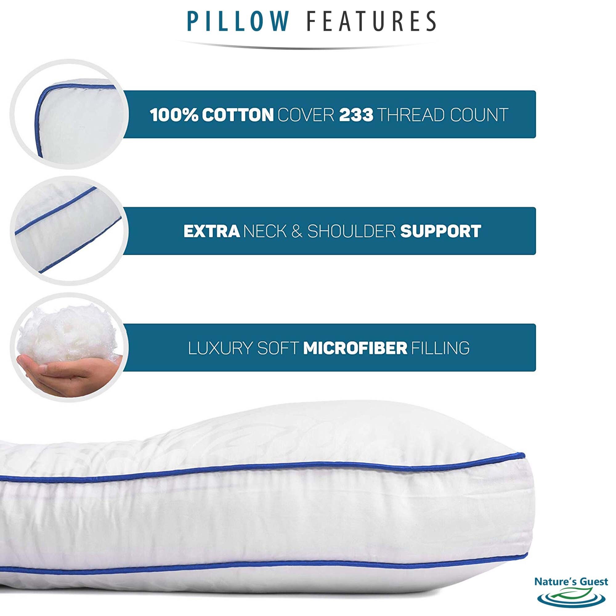 Nature s Guest Adjustable Cervical Contour Pillow Standard Size Medium Support White