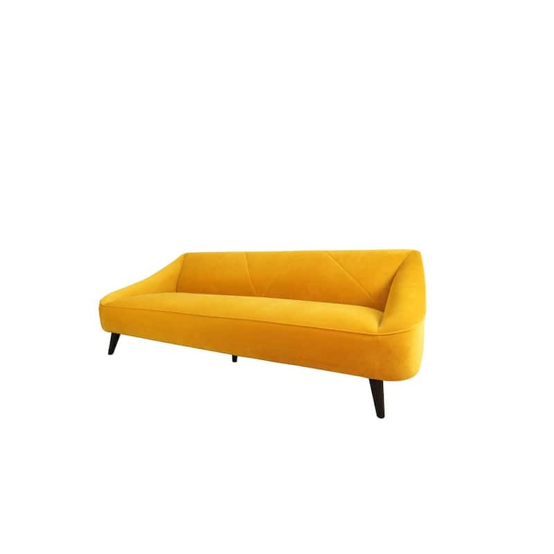 Baylee Solid Wood Upholstered Sofa,Yellow