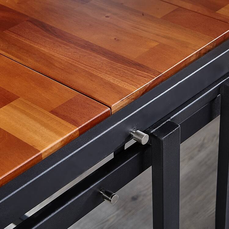 Wooden Multifunction Convertible Dining Table,Free Switch Space Saving Table Shelf