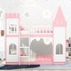 preview thumbnail 2 of 12, Castle Bunk Bed with Ladder, Twin Over Twin, Wood, Pink