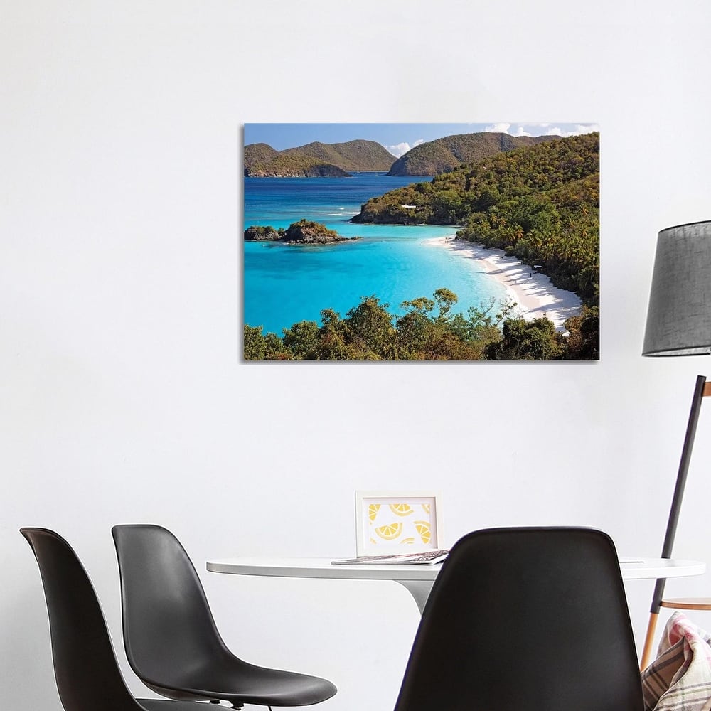 iCanvas "High Angle View of a Bay, Trunk Buy, St. John, US Virgin Islands" by George Oze Canvas Print