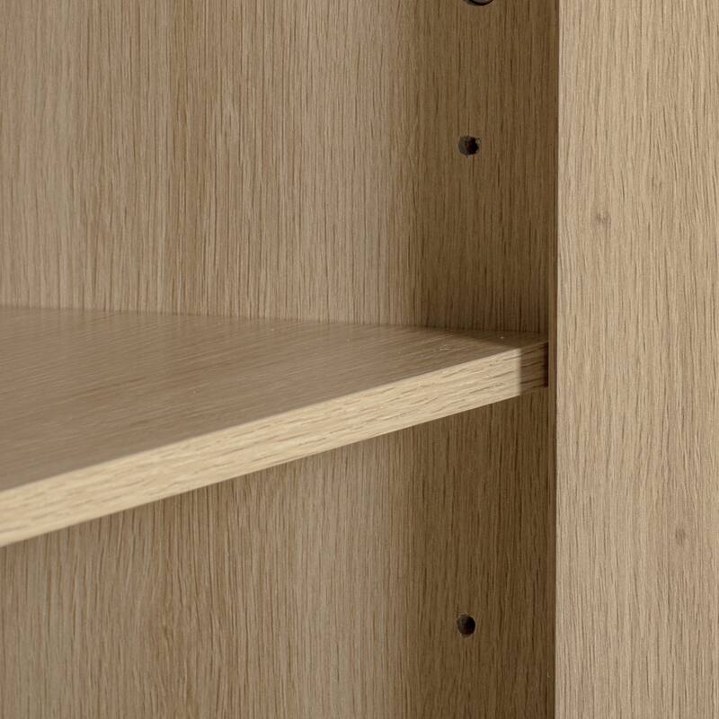 55.5" Fluted Storage Kitchen Island with Drop Leaf and Power Outlet and 3 Drawers