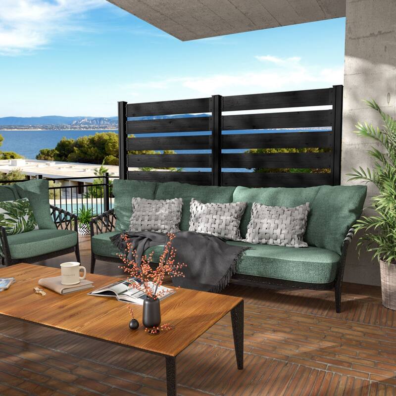 VEIKOUS Versatile 4-Sided Wooden Privacy Panels, L-Shape or Straight Line Fence for Garden, Pool, AC Unit, and Trash Enclosure