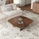 preview thumbnail 3 of 3, 39.37" Mid-Century Square Coffee Table with 4 Legs, Solid Wood Veneer