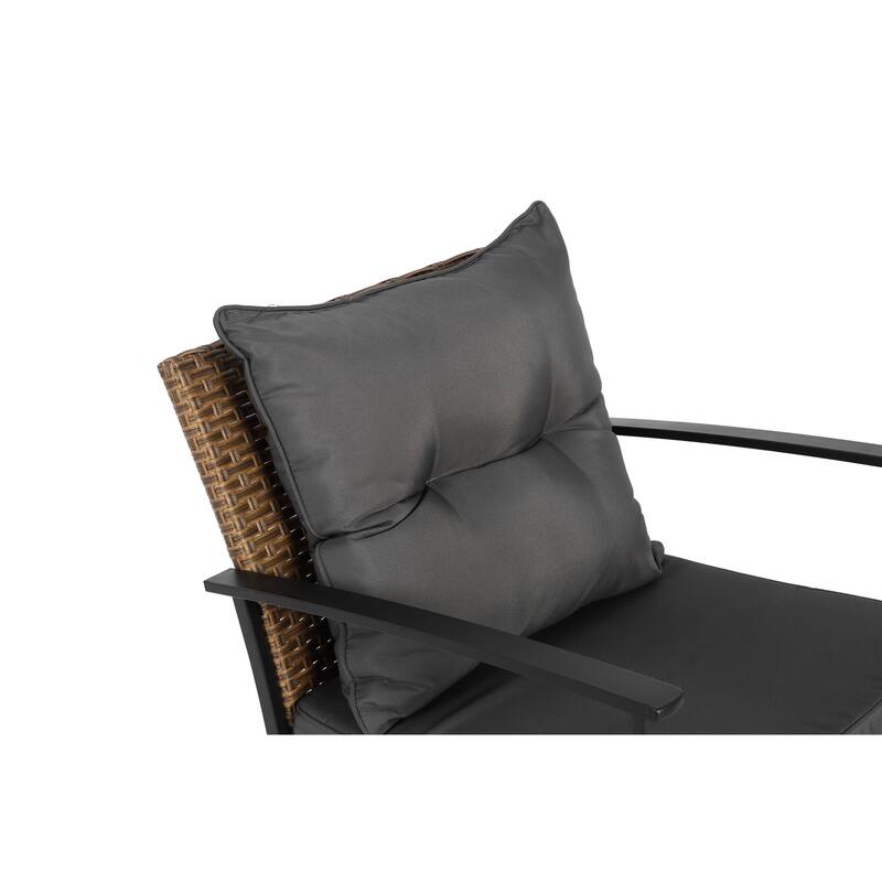 Wicker Rocking Chairs for Outdoors 3 Piece, Patio Rocking Chairs Set of 2, Patio Furniture Set, Small Outdoor Set