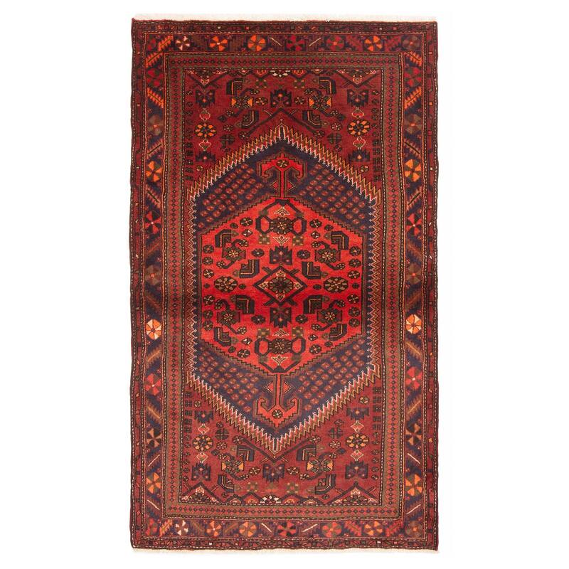 ECARPETGALLERY Hand-knotted Andelz Red Wool Rug - 3'11 x 6'7 - Dark Red - 3'11 x 6'7