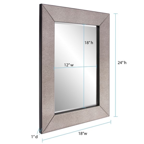 dimension image slide 1 of 3, Allan Andrews Smokey Gray Rectangular Framed Wall Mirror