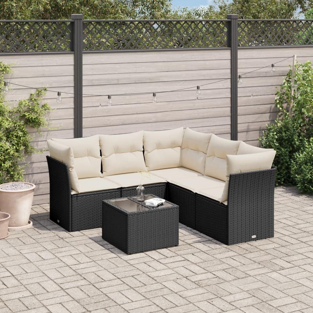vidaXL Garden Sofa Set Black - 70.5 x 70.5 x 27.2