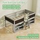 preview thumbnail 6 of 18, Kids Twin Size Low Loft Bed with Chalkboard 2 Step Ramp Ladder and 2 Tier Bookcase