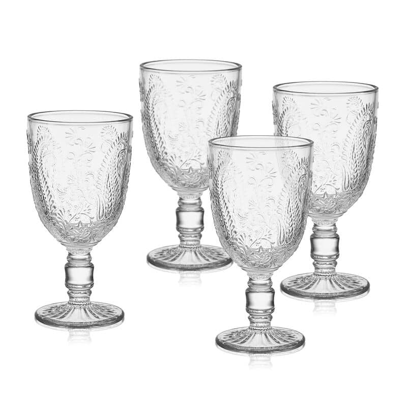 Fitz and Floyd Maddi Goblet 10Oz Clear Set of 4 N/A Bed Bath