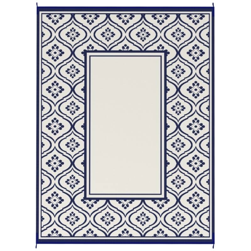 Reversible Outdoor Rug with Carry Bag Large Picnic Blanket for Camping, RV Trips, Beach - 143.7" L x 107.9" W