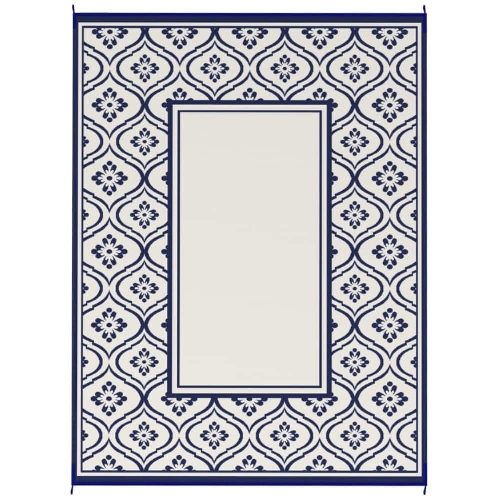 Reversible Outdoor Rug with Carry Bag Large Picnic Blanket for Camping, RV Trips, Beach