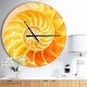 preview thumbnail 7 of 8, Designart 'Yellow Nautilus Shell' Oversized Coastal Wall CLock
