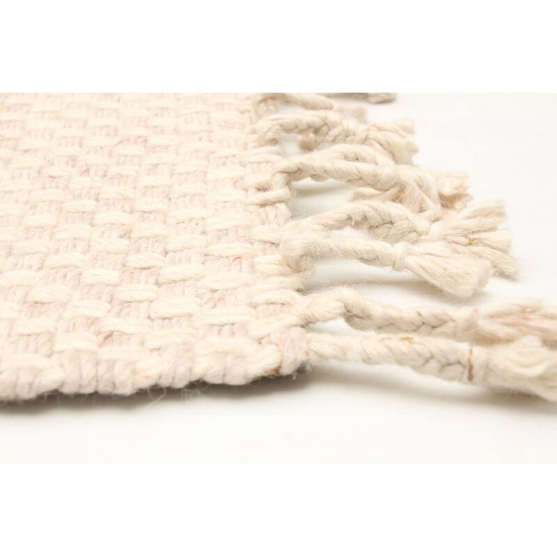 ECARPETGALLERY Braid weave Sienna Beige Wool Rug - 5'0 x 7'11