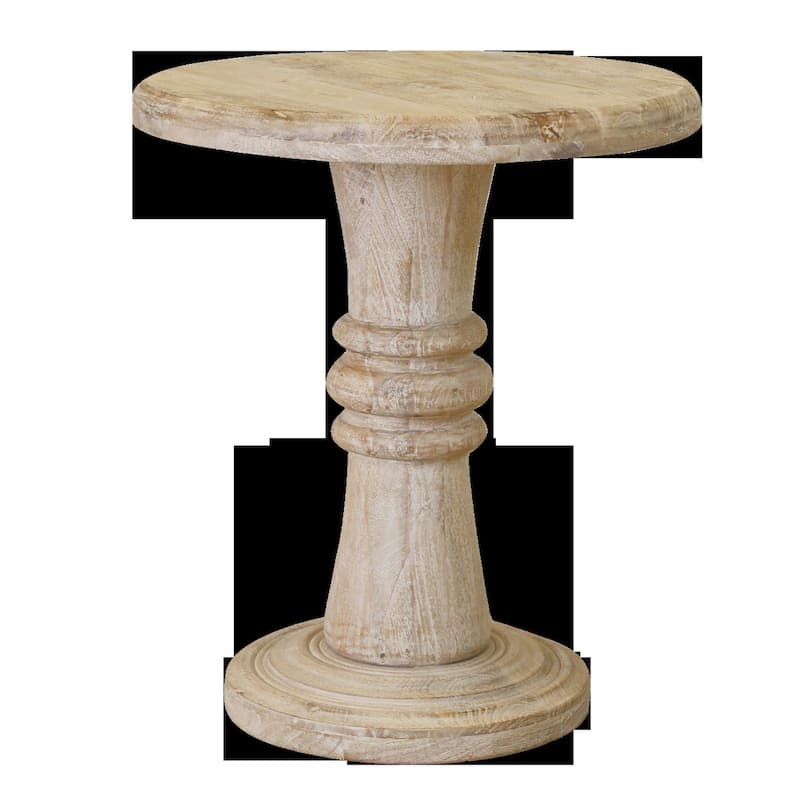 28" Brown Solid Wood End Table Sturdy Nightstand for Living Room - 24” x 24” x 28”