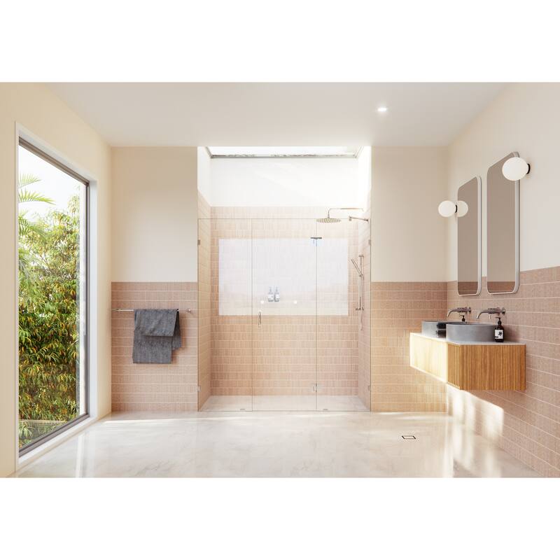 Glass Warehouse 78" x 74.5" Frameless 3 Panel Inline Shower Door