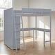 preview thumbnail 3 of 35, Full Size Loft Bed with Desk and Shelf