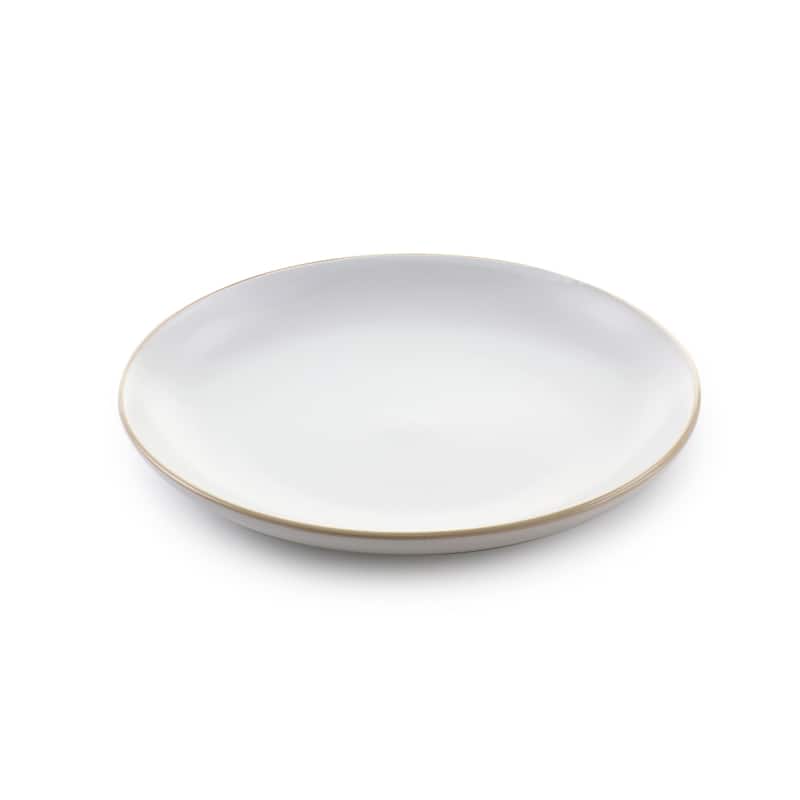 Gibson Home Rockaway 12 Piece Stoneware Dinnerware Set in White - 12 Pieces - 12 Pieces