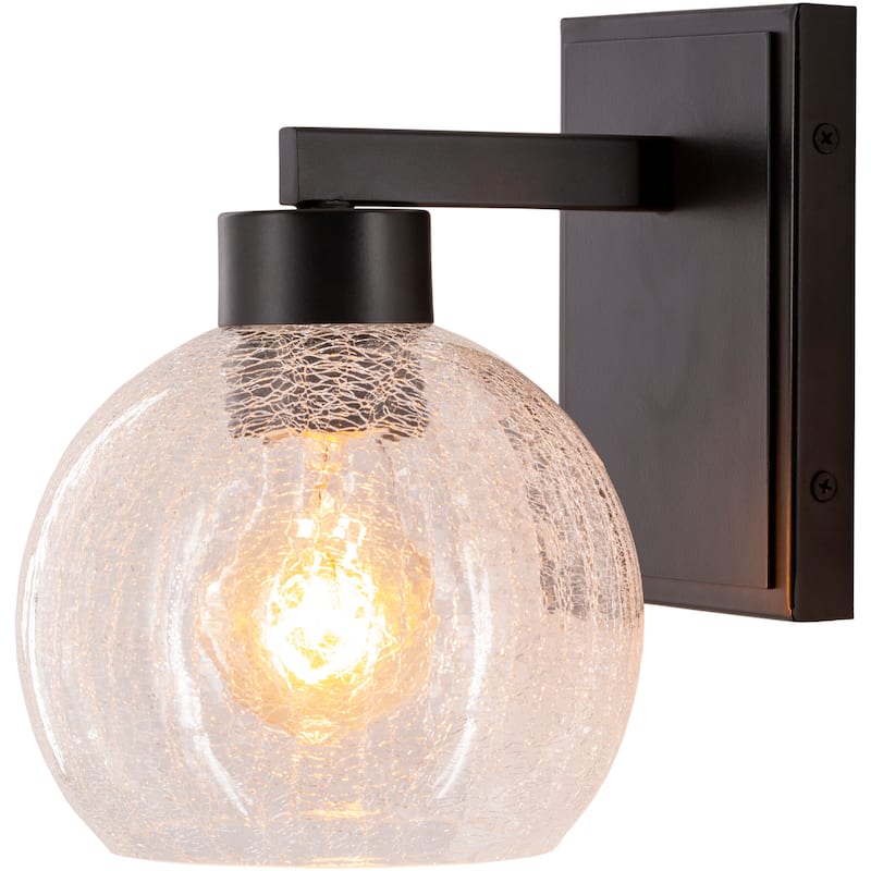 Artistic Weavers Rita Vintage Crackle Glass Wall Sconce - 8.5"H x 6.25"W x 8.125"D