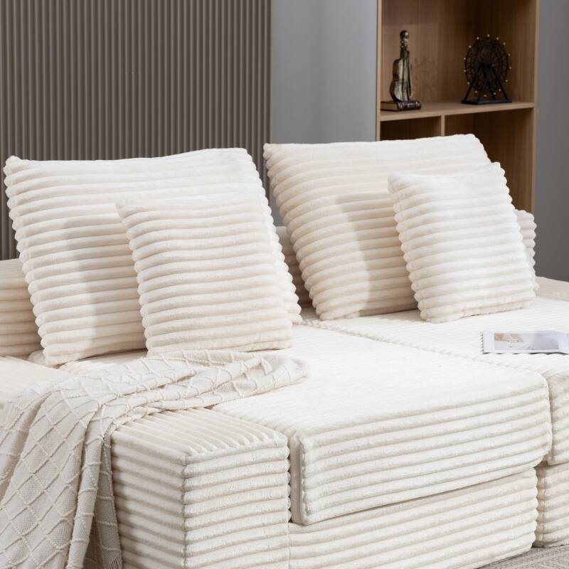 Double Chaise Lounge Sofa, Cloud Plush Sofa Bed, Upholstered Boneless Cloud Sofa Deep Seat, Sleeper Loveseat Chair