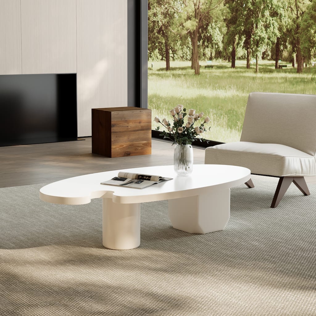 Modern 51" Coffee Table, Minimalism Wood table, Special Shaped