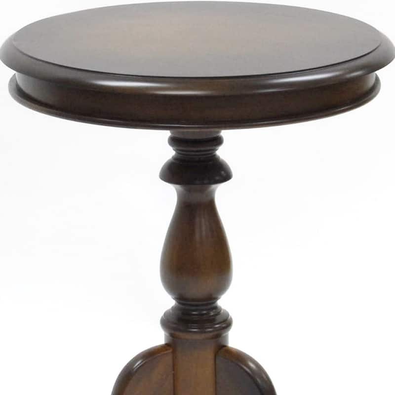 HomeRoots 25" Dark Brown Manufactured Wood Round End Table - 19.5