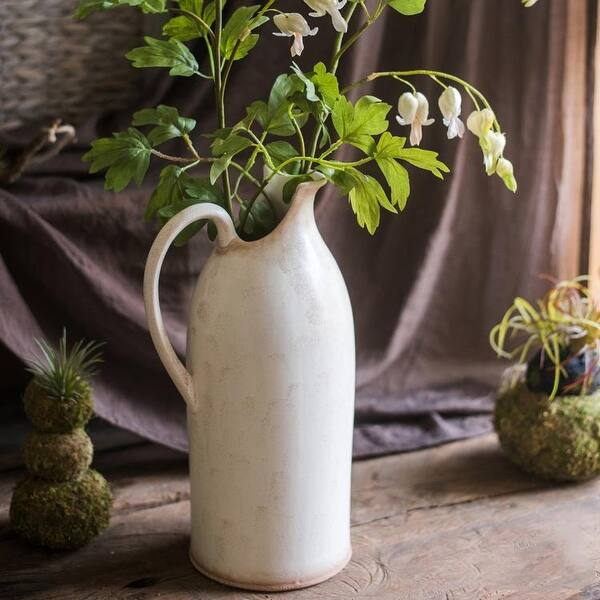 Shop Rusticreach White Ceramic Flower Pot Vase Free Shipping