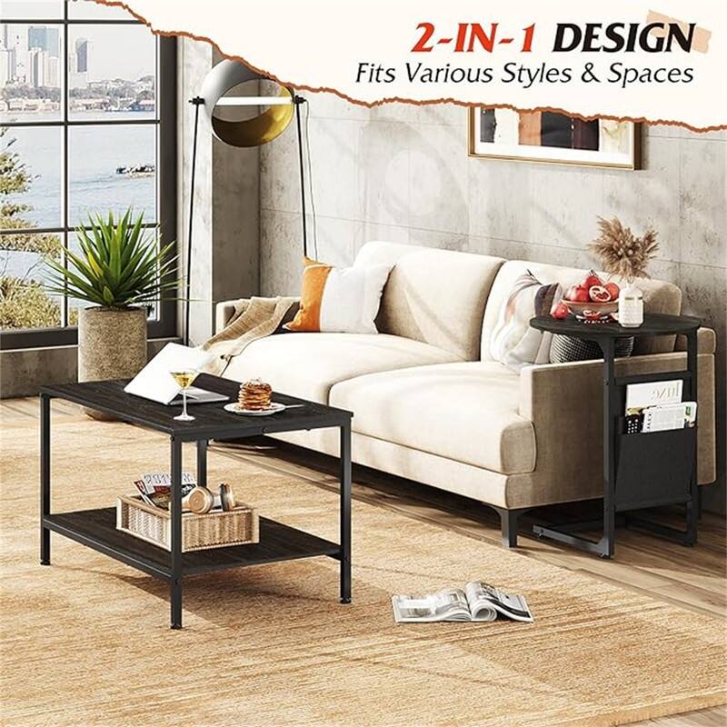 Coffee Table - 19.69"D x 34.76"W x 24.17"H