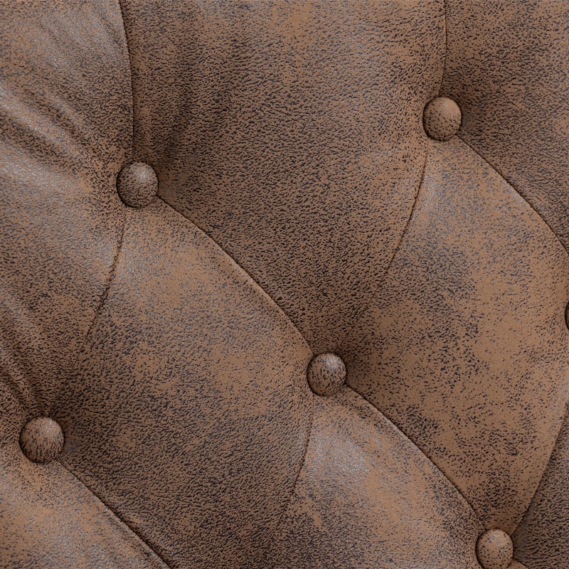 Coffee 29.33" High Back Upholstered Arm Chair with Nailheads