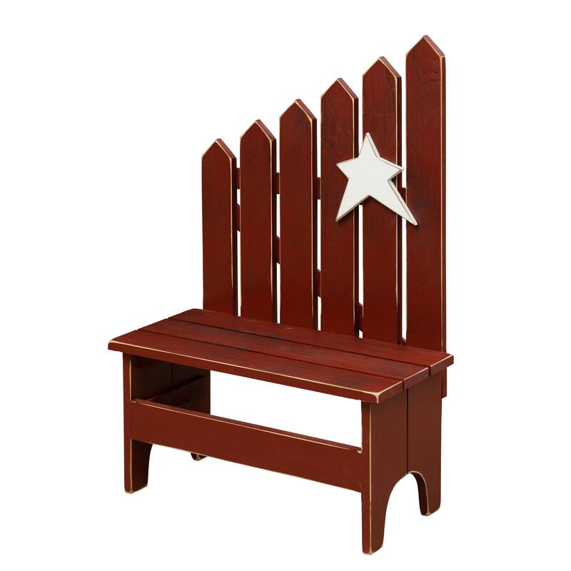 Country-Style Picket Bench - Burgundy