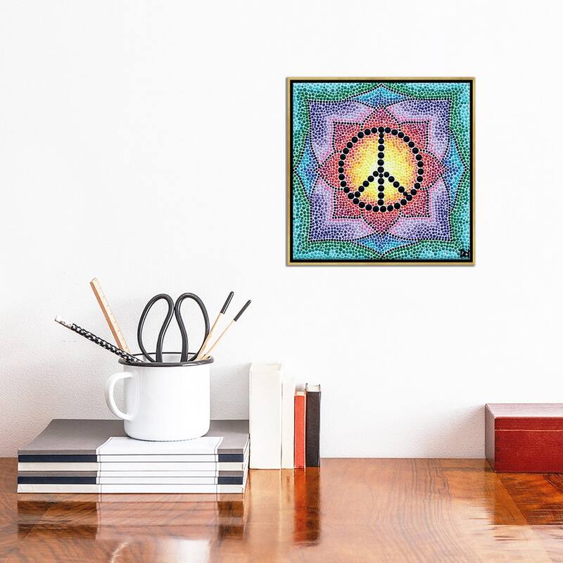 iCanvas "Mandala Peace" by Nadya Al-Haroun Framed Canvas Print