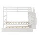 preview thumbnail 11 of 13, Modern & Clean Design Twin over Twin Bunk Beds With Twin Trundle and Stairway Storage Function,Elegant Children Bed