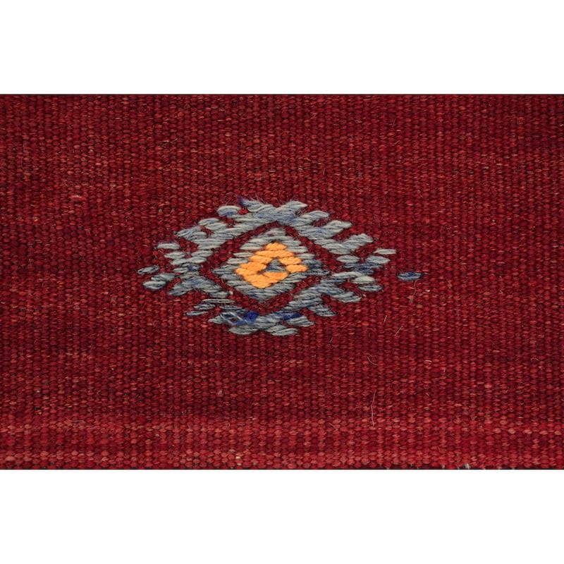 Hand Woven Oriental 100% Wool Carpet Southwestern Tribal Red Kilim Area Rug - 10' 6'' X 5' 10''
