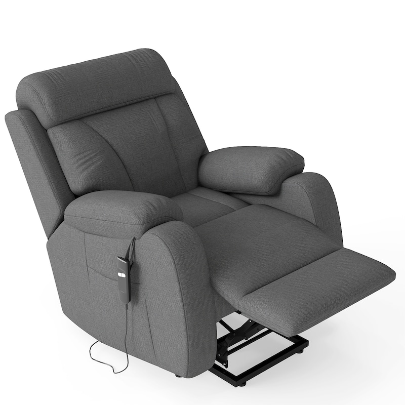 GDFStudio - Snowflake Velvet Power Lift Recliner with Remote Control