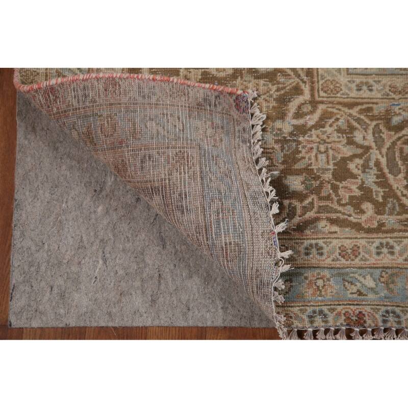 Hand Knotted Oriental 100% Wool Carpet Traditional Floral Pink Mashad Area Rug - 12' 6'' X 9' 10''
