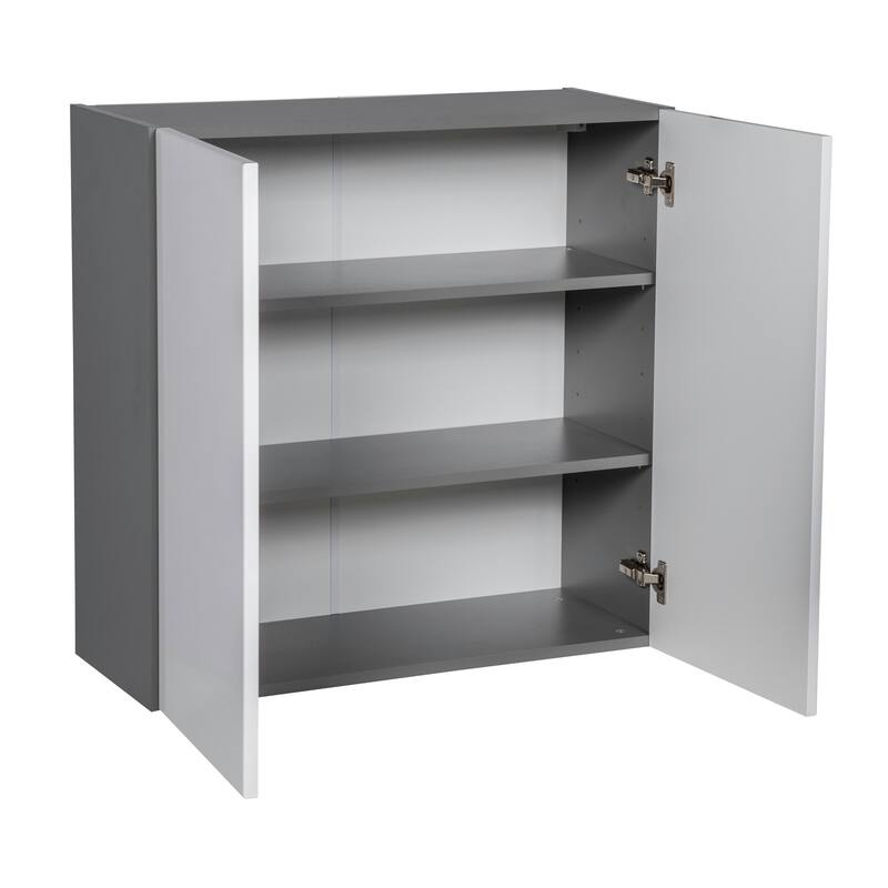 24" x 30" Wall Cabinet-Double Door-Grey - 24 x 30 x 12