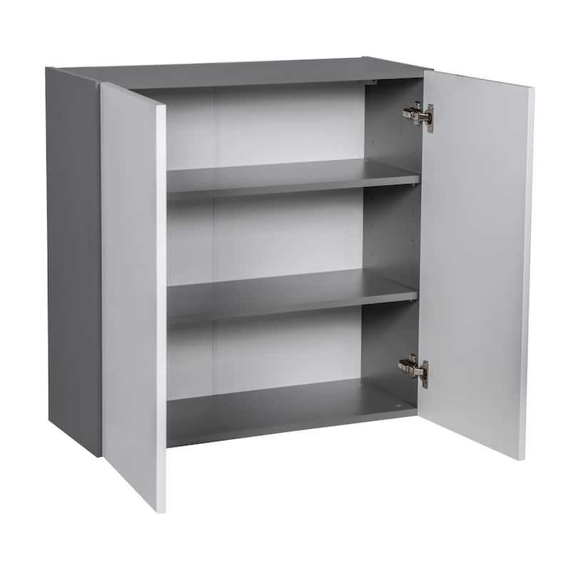 30" x 30" Wall Cabinet-Double Door-Grey - 30 x 30 x 12