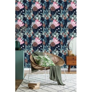 Pink Protea Wallpaper Peel and Stick and Prepasted - Bed Bath & Beyond ...