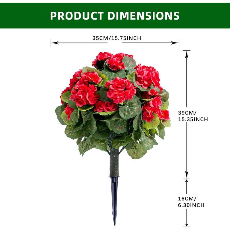 21.6" Artificial Topiary Flower with Ground Spike Set of 2,Artificial Topiary Ball Trees with Silk Flowers