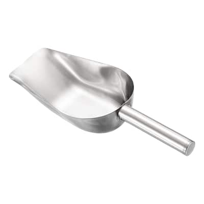 Ice Scoop Stainless Steel 9.8x2.8" Flour Cereal Food Utility Shovel - Silver