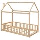 preview thumbnail 6 of 11, Kids and Baby Twin Size House Bed Platform Bed with Guardrails and Slats