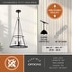 preview thumbnail 4 of 10, Rochester 3-Light Black Industrial Cone Pendant with Clear Glass Shade, Adj Ht Ceiling Chandelier Dining Room Fixture