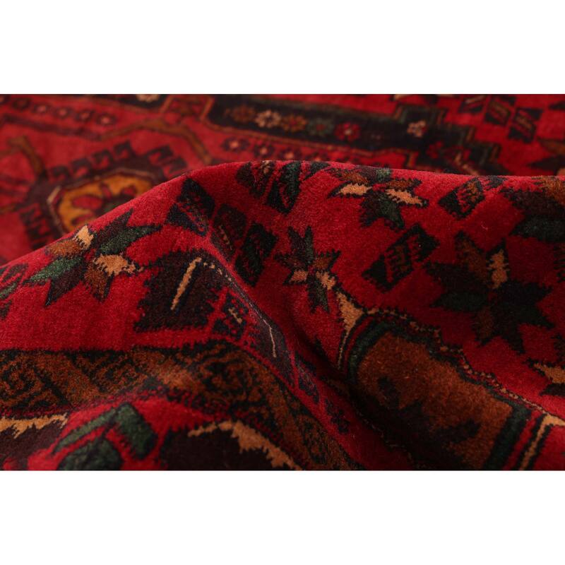 ECARPETGALLERY Hand-knotted Teimani Red Wool Rug - 3'10 x 6'3