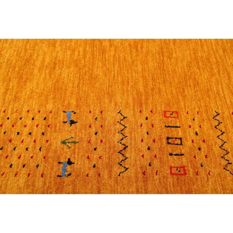 ECARPETGALLERY Hand Loomed Kashkuli Gabbeh Light Orange Wool Rug - 4'9 x 8'0