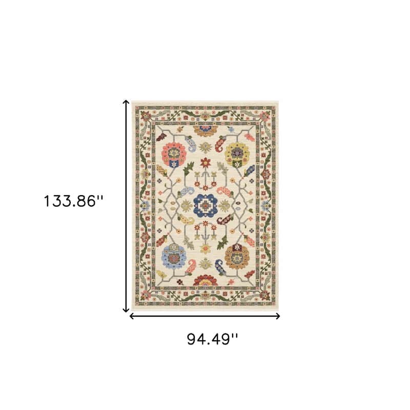 HomeRoots Oriental Traditional Rectangle Area Rug