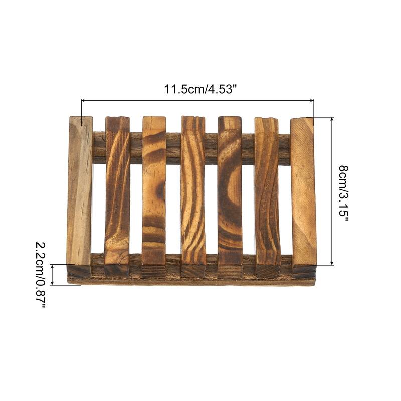 Wooden Soap Tray, Wooden Soap Dish, Self Draining Soap Holder - Retro Color - 6Pcs