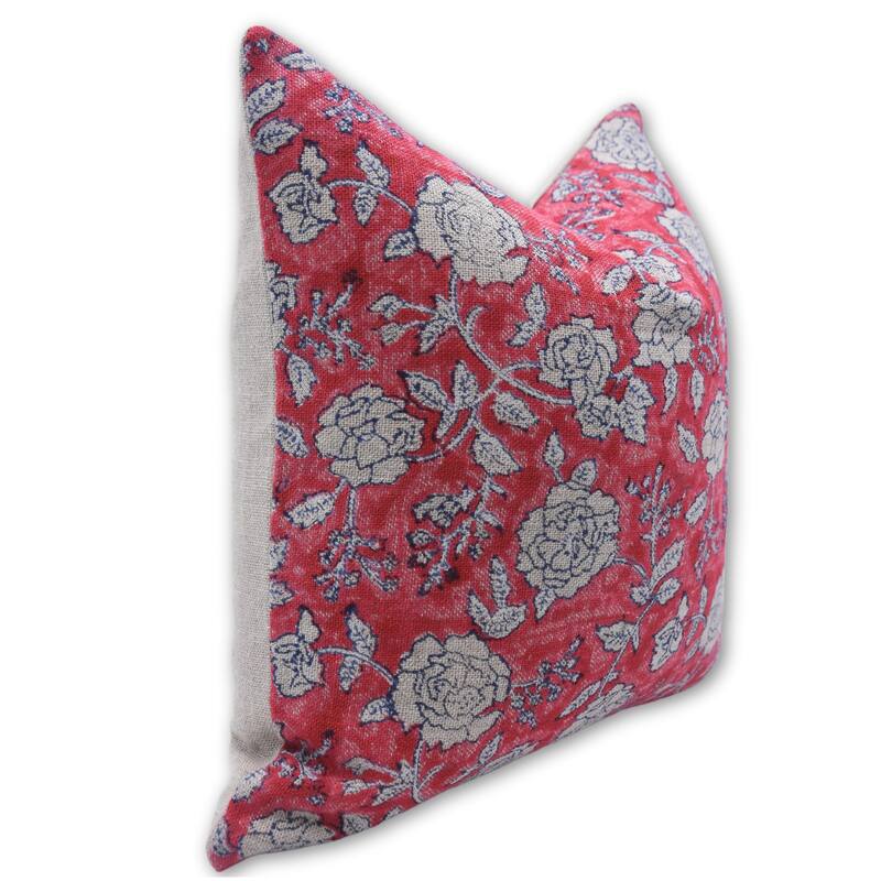 Fabdivine Accent Floral Cushioncase for Rustic Living Room Couch or Bed Pink Fall Throw Decoration Pillow Cover, Rameshwaram
