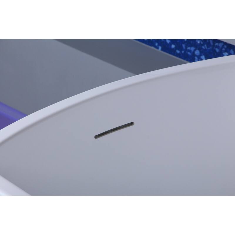 Indigo Home 67 inch Soaking Single Slipper Rectangular Bathtub in Glossy White